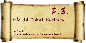 Pölöskei Barbara névjegykártya